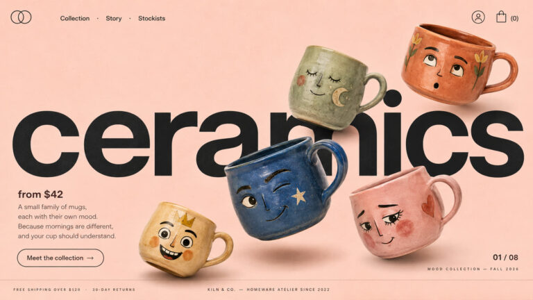 AI Prompt for Create Premium Homeware Website Hero Section